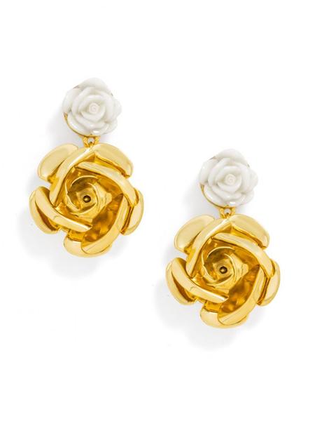 Gold Rose Earrings