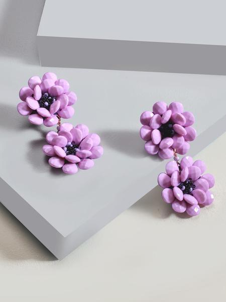 Rosalie blooming drop earrings (Mauve)