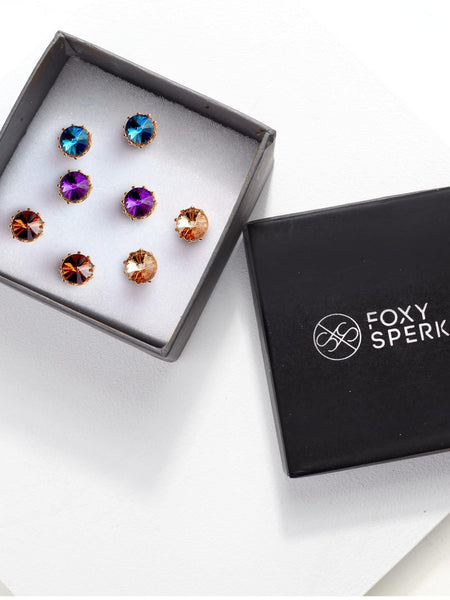 Vivid Swarovski Studs Set